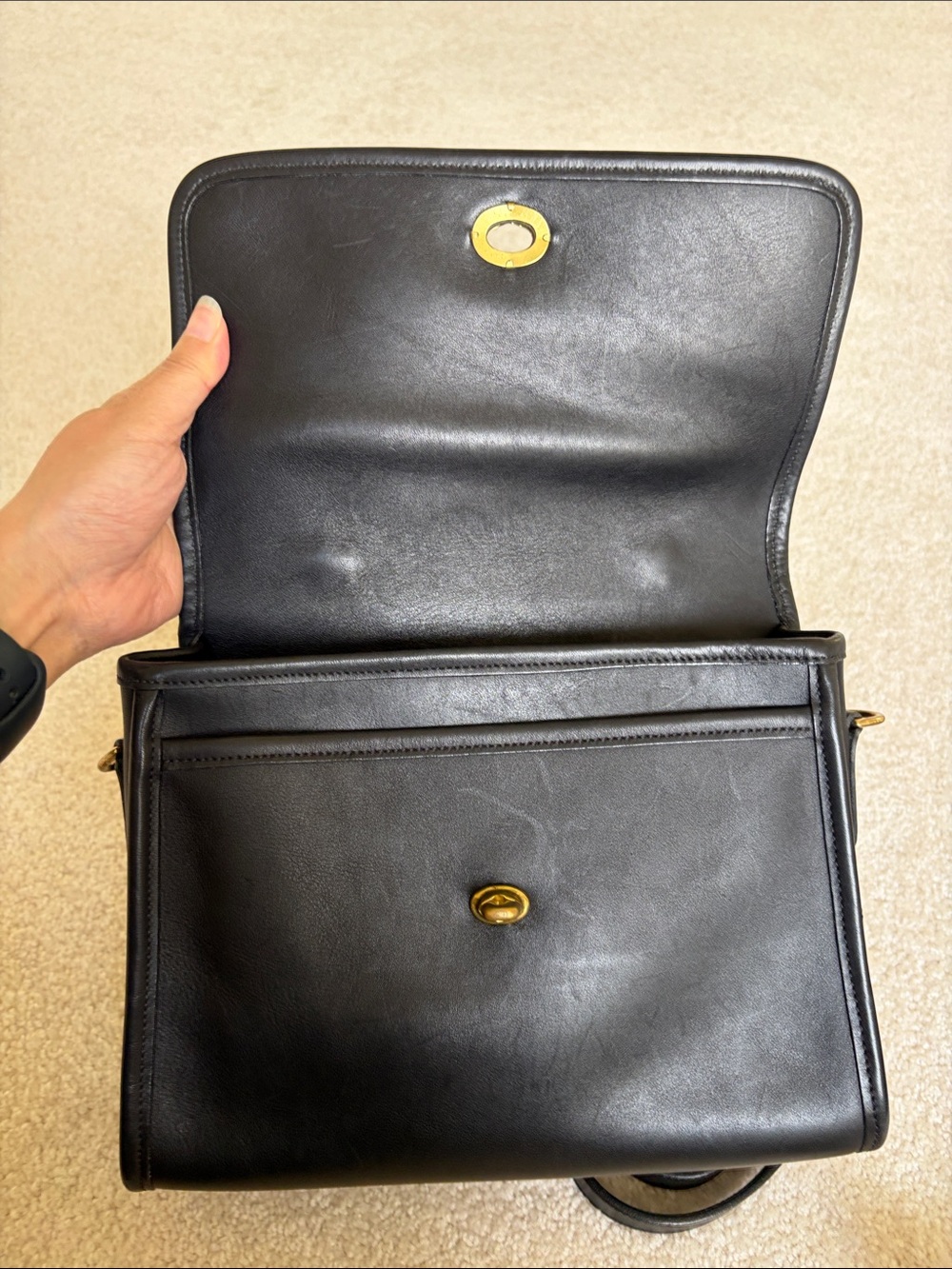 Vintage coach court bag black 9870 made in Italy rare - Picture 4 of 8